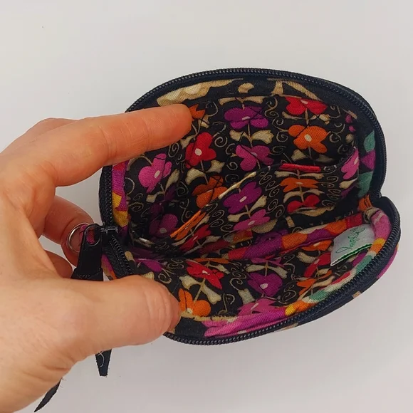 Vera Bradley Retired 2007 Quilted Suzani Single Pouch Zip Wallet With Pocket - Picture 5 of 11